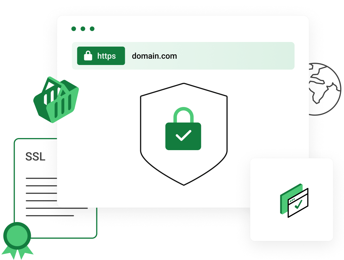 SSL certificates create an encrypted connection and establish trust.