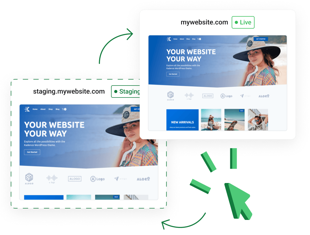 One-click WordPress staging environment